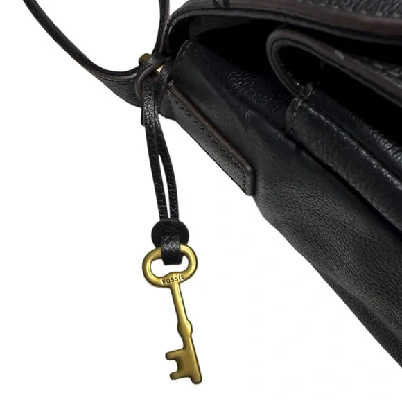 Fossil Black Cow Hide Leather Crossbody/Shoulder Bag - Picture 3 of 9